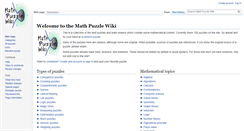 Desktop Screenshot of mathpuzzlewiki.com